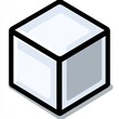 © Mark - The cuboid icon design is a simple line, outline modern icon for UI and UX, websites and mobile applications.