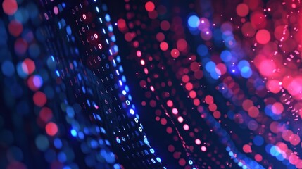 Binary Code and Blurred Lights