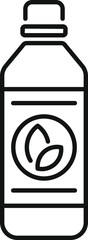 Poster - Simple vector icon of a bottle with a leaf logo, perfect for representing natural and herbal tea products