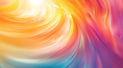 Wall Mural - A swirling vortex of fiery orange and soft yellow blends into calming pink and blue.