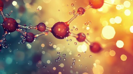 Poster - A complex organic mix of inorganic and organic molecule with interconnected structures, glowing bold brown hues, representing the medium standard level