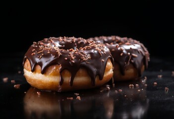 chocolate covered dough with sprinng