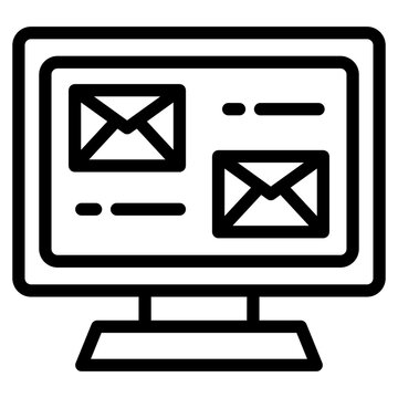 New email notification icon with one e-mail message on computer pc