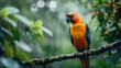 © BonzEarthsnapper - A detailed view of a colorful tropical bird perched on a branch in a lush rainforest, with a clean background and lots of copy space for birdwatching information and tips.