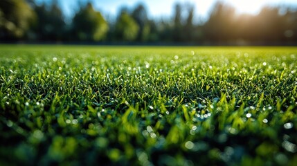 Poster - Close-up View of Fresh Green Grass Blades