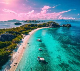 Wall Mural - aerial view beach in thailand