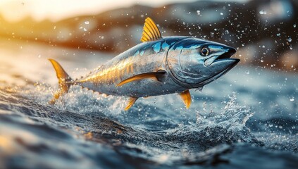 Canvas Print - Tuna Leaping out of the Water