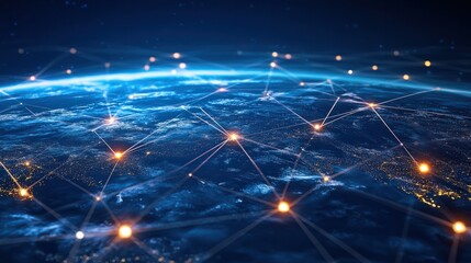 Poster - Communication technology with global internet network connected
