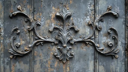 Wall Mural - 69. Weathered, antique metal with intricate details