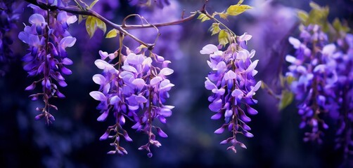 purple flowers on branch