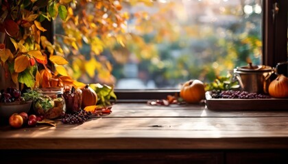 Wall Mural - window with bunch fruit and bowl