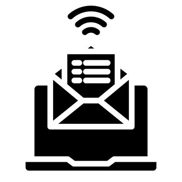 New email notification icon with one e-mail message on computer pc