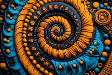 Wall Mural - African pattern, circular patterns, symbols of eternity represent the cyclical nature of life and the cosmos