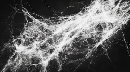 Spider web covered with morning dew on black background