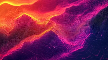 Softly glowing topographic contour map with delicate lines and soothing color transitions. Abstract and Minimalistic Design Backgrounds