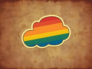 Poster - Rainbow Cloud on Vintage Background