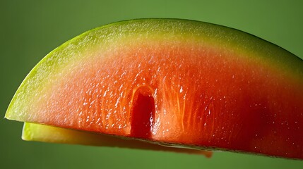 50. Shiny, fresh watermelon rind with a smooth texture