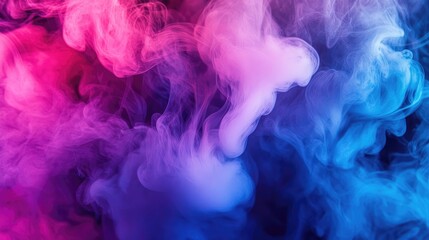 Poster - Vibrant swirls of colorful smoke in the air, with hues of pink, blue, and purple blending together, creating a dramatic and artistic visual effect.