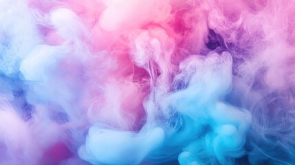 Poster - Vibrant swirls of colorful smoke in the air, with hues of pink, blue, and purple blending together, creating a dramatic and artistic visual effect.