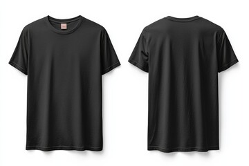 Black Tshirt Mockup Front and Back Isolated created with Generative AI