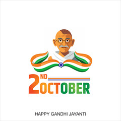 Wall Mural - Gandhi Jayanti is an event celebrated in India to mark the birth anniversary of Mahatma Gandhi, vector design 