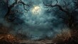 © Art AI Gallery - A dark forest with a full moon in the sky