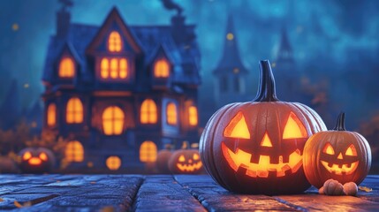 Sticker - A house with a large pumpkin on the porch