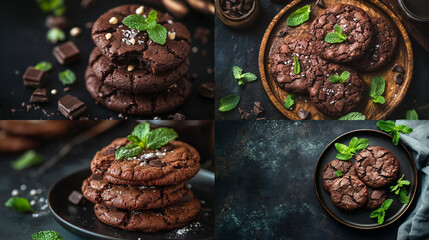 Poster - chocolate cookies with nuts