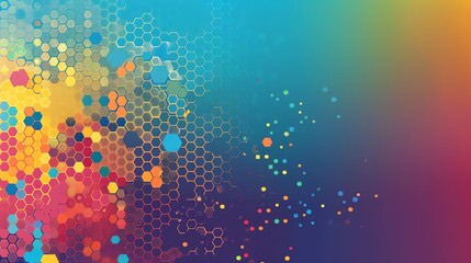 Wall Mural - Abstract colorful Geometric hexagon pattern vector illustration with blue glow