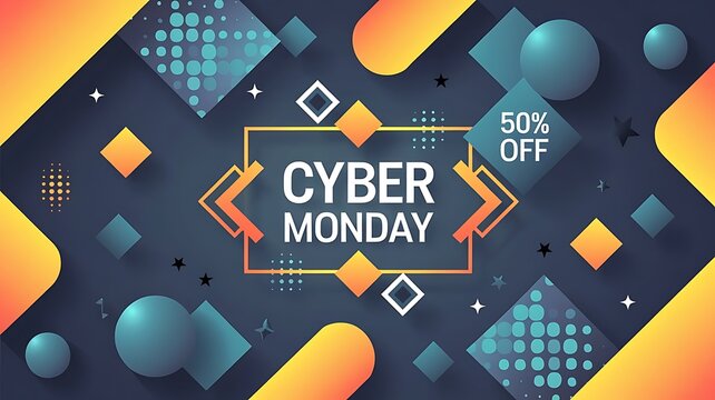 Cyber Monday Sale poster, banner for