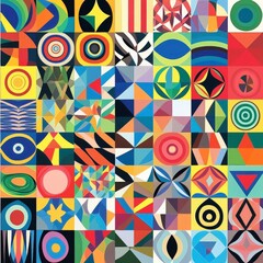 Poster - Vibrant Abstract Geometric Patterns in Modern Art