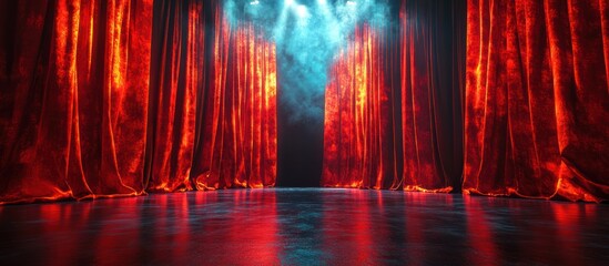 Poster - Red Curtains and Dramatic Lighting