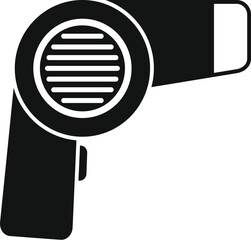 Wall Mural - Black and white icon of a professional hair dryer with its air intake grille in focus