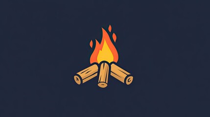 Poster - A campfire icon with logs, representing warmth and gatherings in the great outdoors.