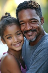 African American Dad And Teen. Portrait of Happy Family with Mother, Father, Daughter and Son