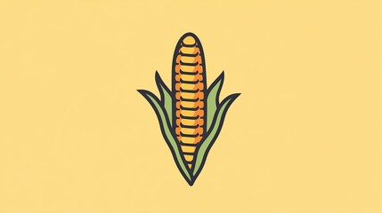 Poster - A corn on the cob icon, representing staple vegetables and fresh produce.