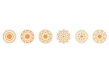 Ornament shape icon set. Decorative abstract design