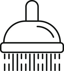Poster - Simple icon of a shower head spraying water, perfect for minimalist designs related to hygiene and bathrooms