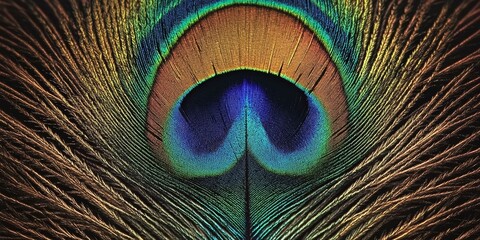 Canvas Print - Close up of a peacock feather's eye.