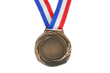 Wall Mural - Bronze medal isolated on white background.