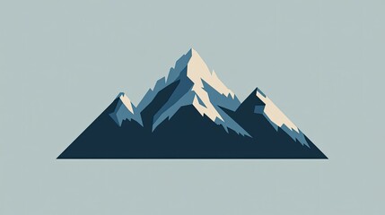 Aufkleber - Abstract mountain icon in a flat design, using a monochromatic color scheme. The peaks are smooth and stylized, giving a contemporary feel to the graphic.