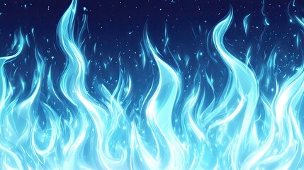 Blue flames background. Abstract background blue white flames cartoon anime