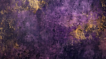 Purple and gold Neo-Expressionism wallpaper with chaotic patterns and soft glowing background light