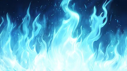 Blue flames background. Abstract background blue white flames cartoon anime