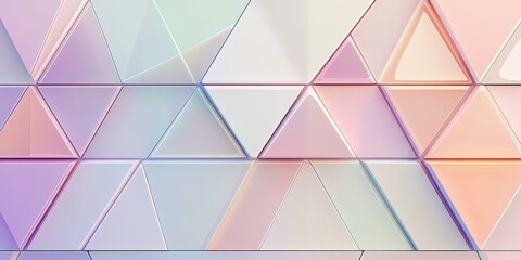 Wall Mural - Pastel pink and white triangular pattern.