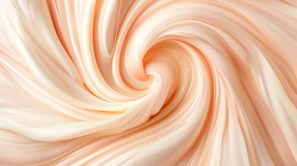 Poster - A swirling abstract pattern in soft peach and white colors.