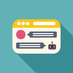 Poster - Chatbot is having a conversation with a person in a web browser window