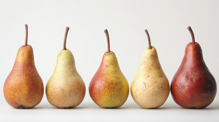 Wall Mural - Artistic Display of Pears: Showcasing Diverse Shapes, Sizes, and Textures with Curves, Dimples, and Contours