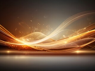 Poster - golden glowing lines background