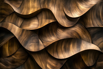 Wall Mural - Abstract wooden background texture with curved shapes.